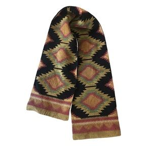 3/$15 Small Aztec black green pink yellow table runner